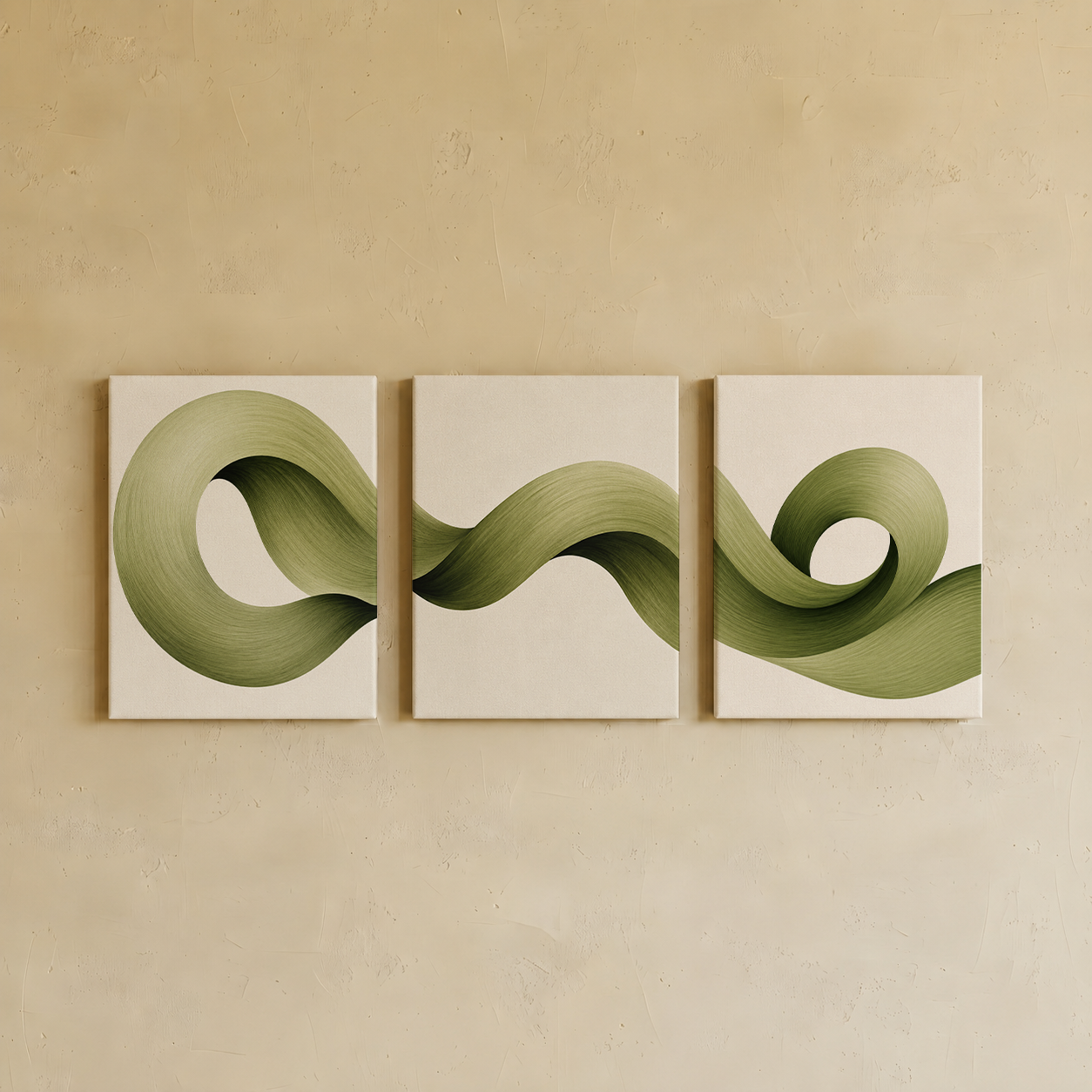 Gallery wall art set from Purnam's Sage Rhythm collection, front view
