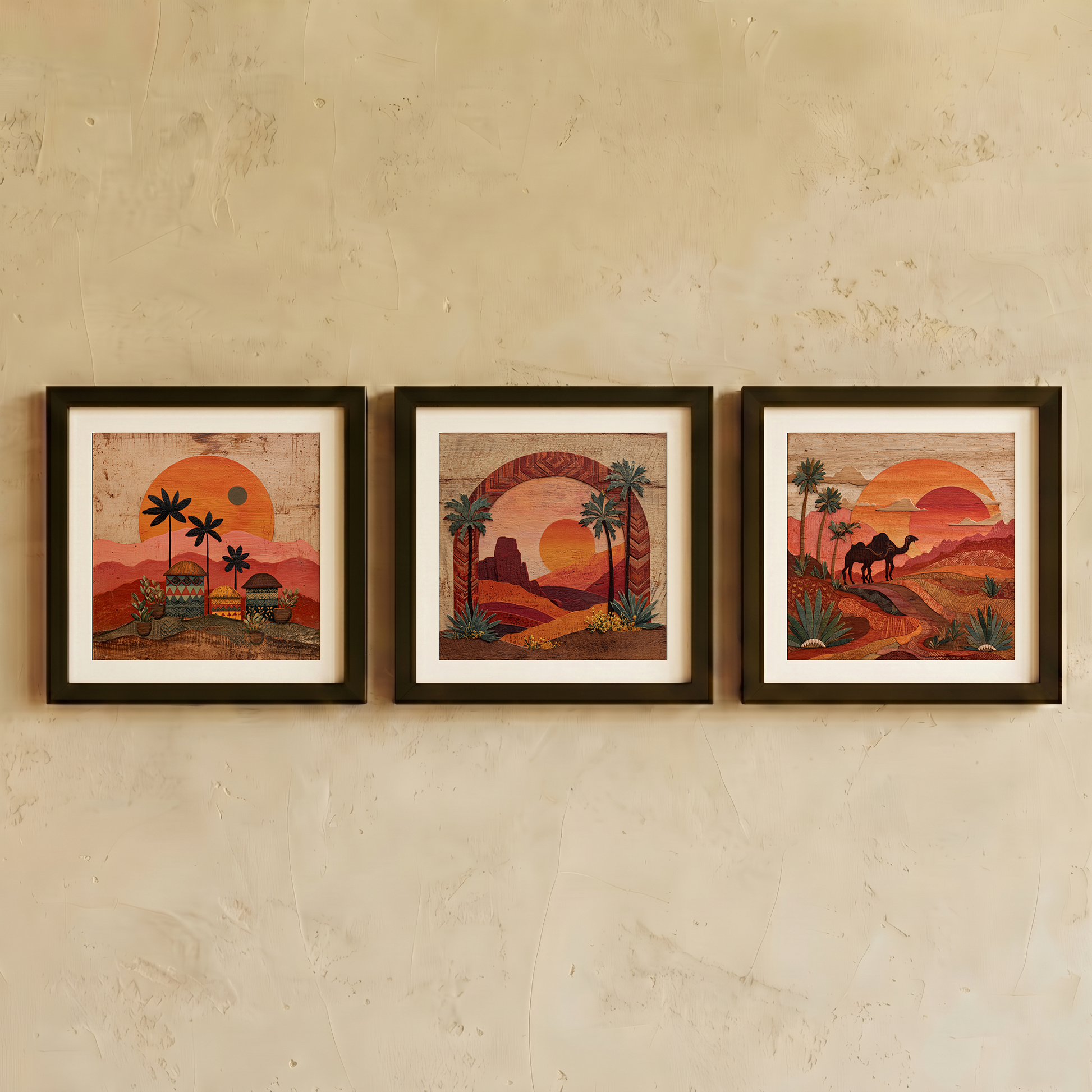 Gallery wall art set from Purnam's Sands of Time collection, front view
