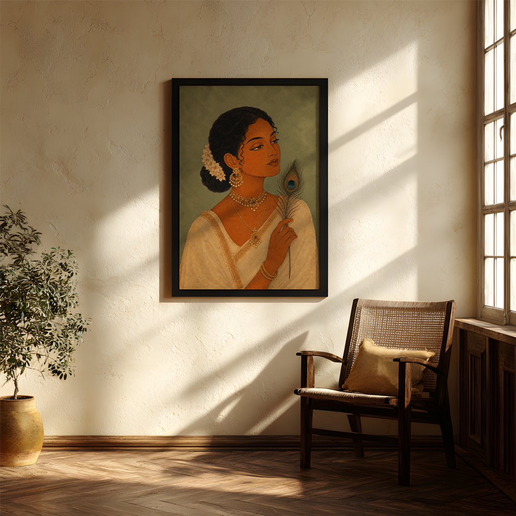 Feminine Divine wall art from Purnam's Shringara collection, alternate view