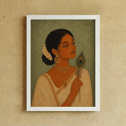 Feminine Divine wall art from Purnam's Shringara collection, styled view