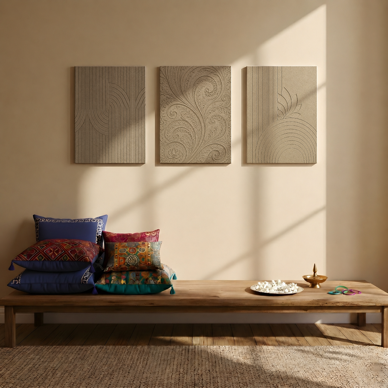 Gallery wall art set from Purnam's Sila Series collection, angled view