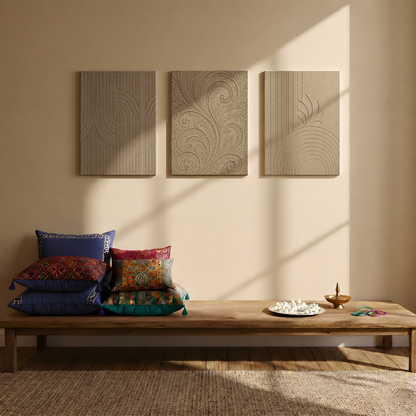 Gallery wall art set from Purnam's Sila Series collection, angled view