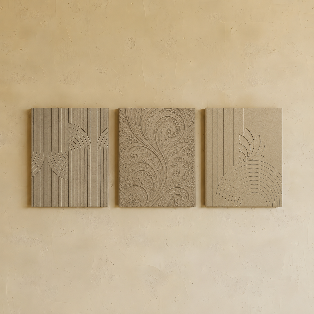 Gallery wall art set from Purnam's Sila Series collection, front view