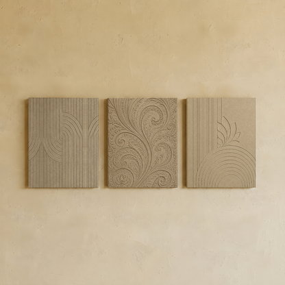 Gallery wall art set from Purnam's Sila Series collection, front view
