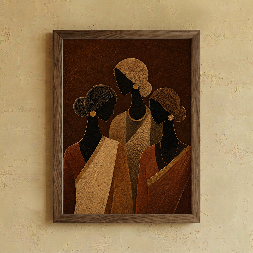 Close-up detail of the Stree Grace wall art from Purnam