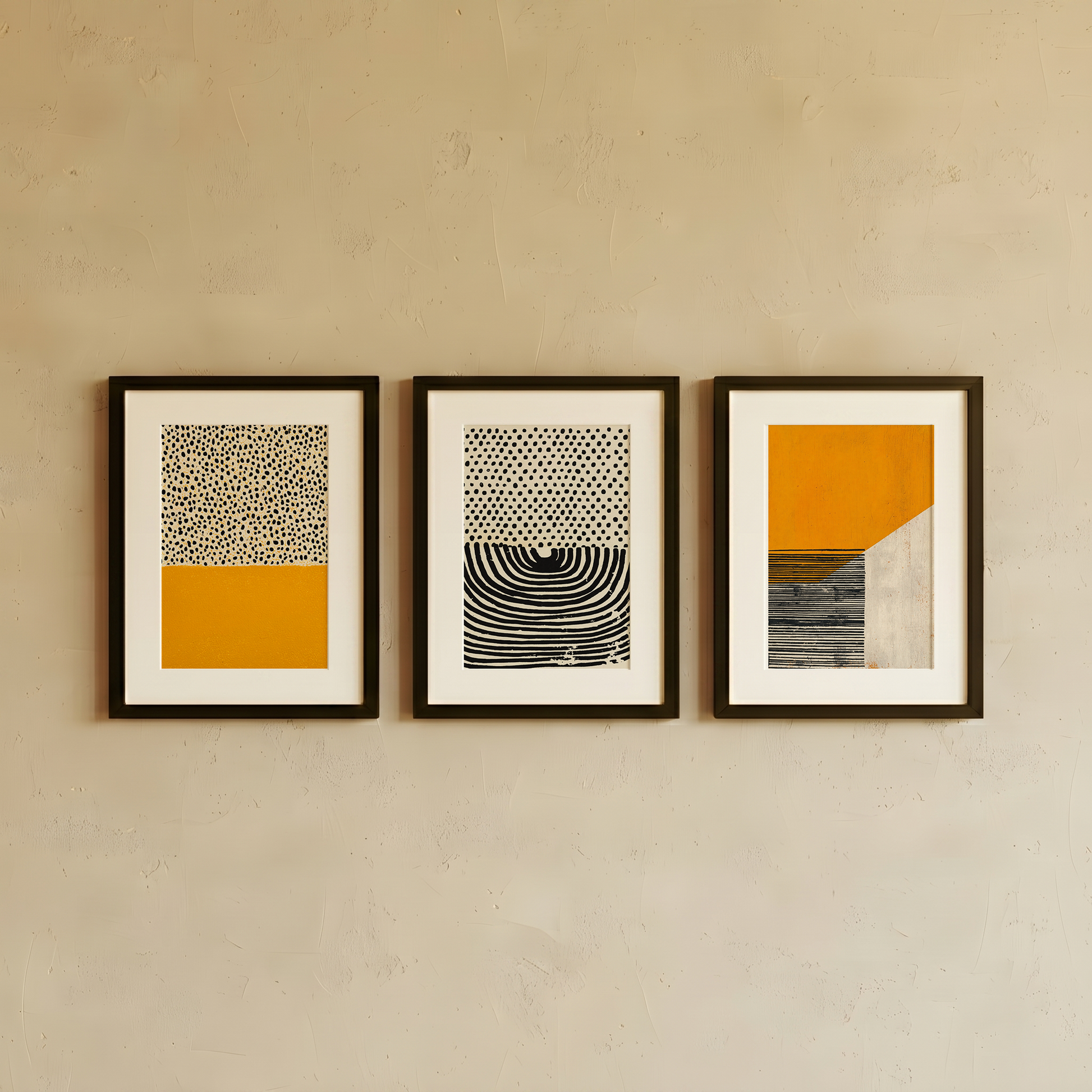 Gallery wall art set from Purnam's Sundowner collection, front view