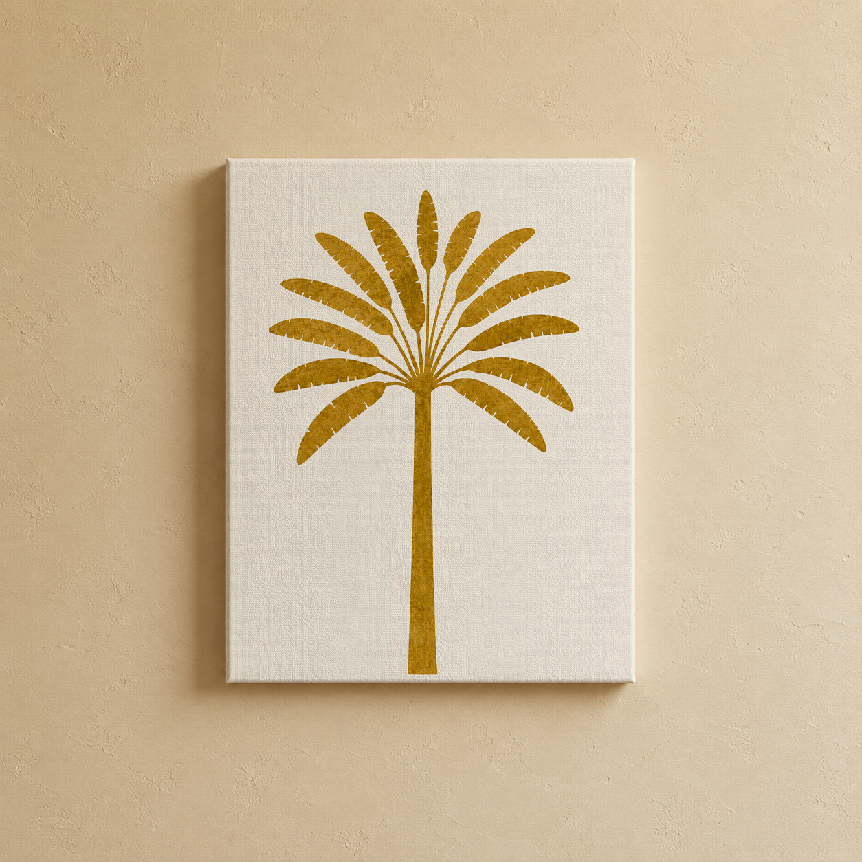 Close-up detail of the gallery wall art set, Purnam's Sunlit Palms collection