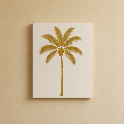 Gallery wall art set from Purnam's Sunlit Palms collection, styled view