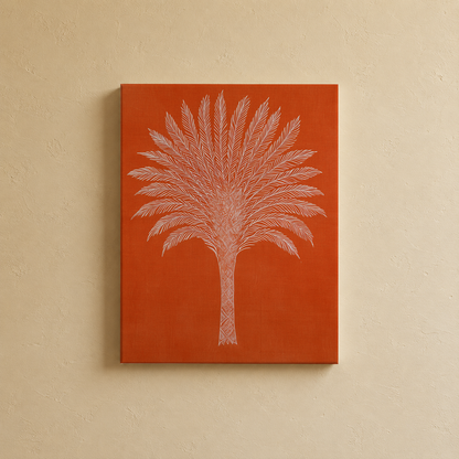 Close-up detail of the gallery wall art set, Purnam's Terracotta Groves collection