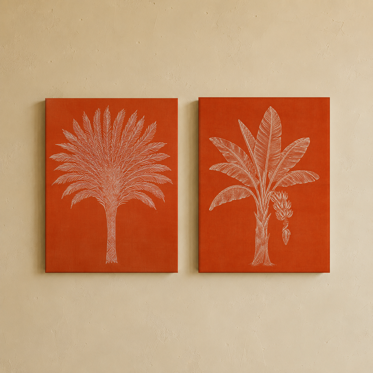 Gallery wall art set from Purnam's Terracotta Groves collection, front view