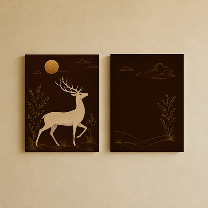 Gallery wall art set from Purnam's The Stag collection, front view