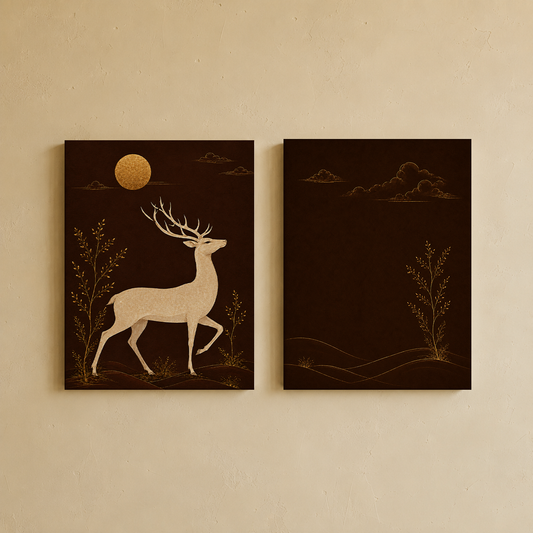 Gallery wall art set from Purnam's The Stag collection, front view