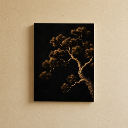 Close-up detail of the gallery wall art set, Purnam's Vriksha Chaya collection
