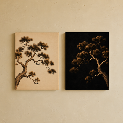 Gallery wall art set from Purnam's Vriksha Chaya collection, front view
